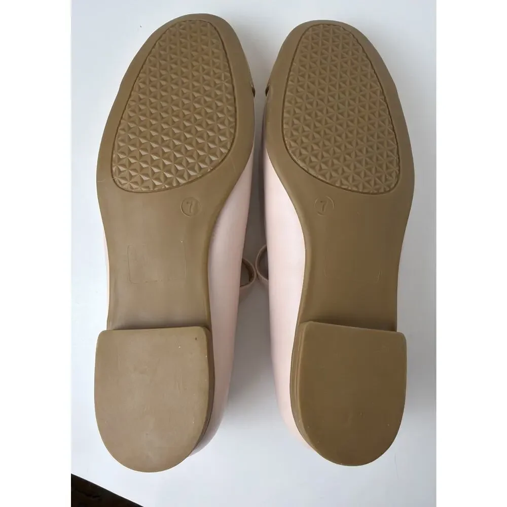 Tahari Womens Blush Rose Gold Faux Leather Loft Mary Jane Ballet Flats Sz 7